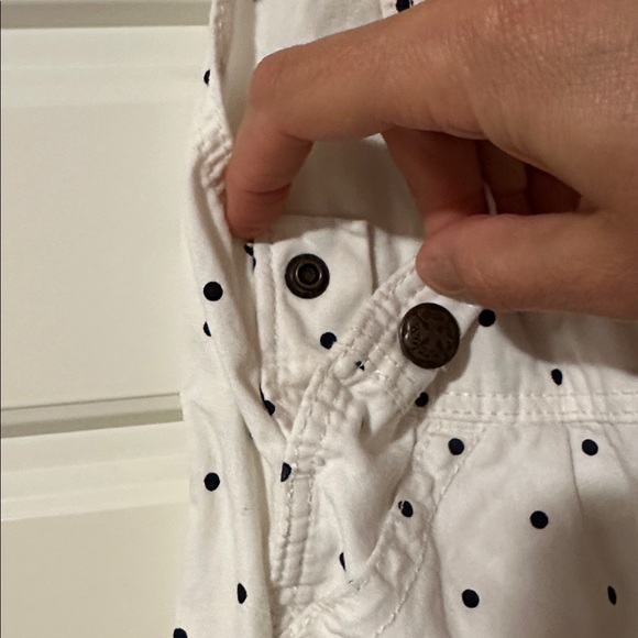 OshKosh White Polka Dot Shorts Overalls - Picture 3 of 7